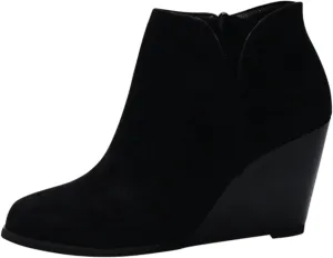 Ankle Boots for Women Fashion Casual Wedge Booties Fall Stacked Mid Heel with Side Zipper Almond Toe Winter Dress Shoes