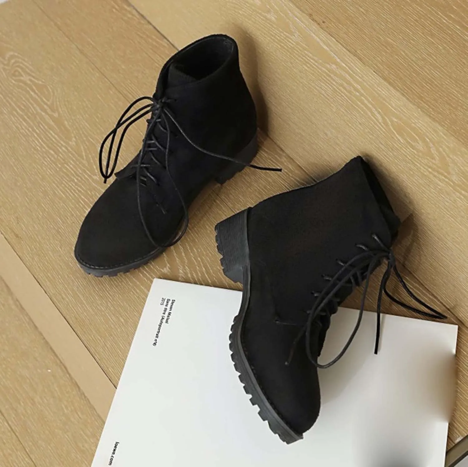 Ankle Boots for Women Womens Dress Booties Booties for Women Low Heel Work Boot Shoe Laces Men Closed Back Lightweight Breathable Pointed Toe Mid Heel Slip On