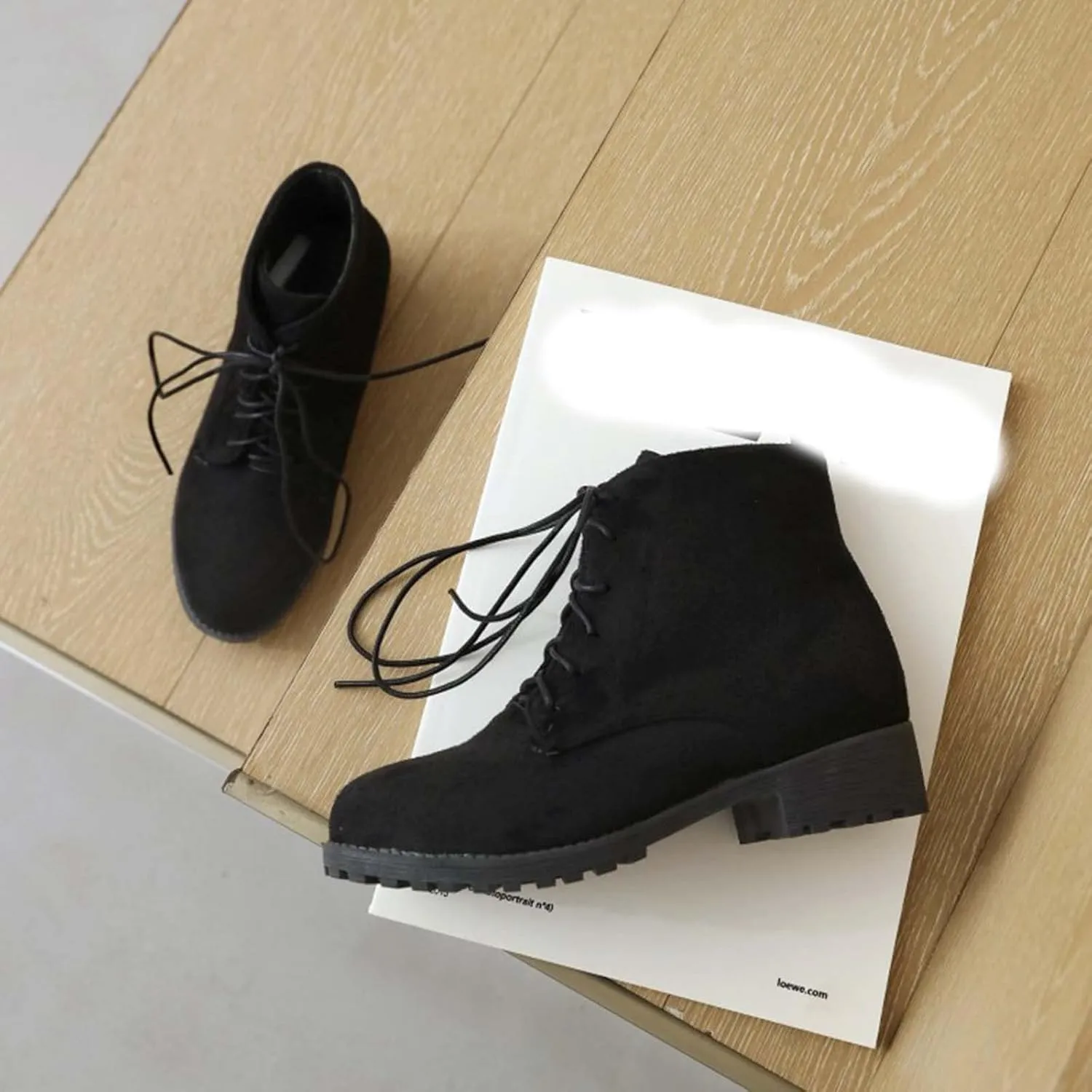 Ankle Boots for Women Womens Dress Booties Booties for Women Low Heel Work Boot Shoe Laces Men Closed Back Lightweight Breathable Pointed Toe Mid Heel Slip On