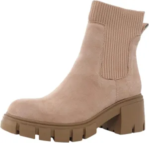 ankle cowboy boots for women Ankle Boots for Women Fashion Slip On Causal Shoes Chunky Low Heel Lug Sole Platform Elastic Fall Dress Booties Shoes