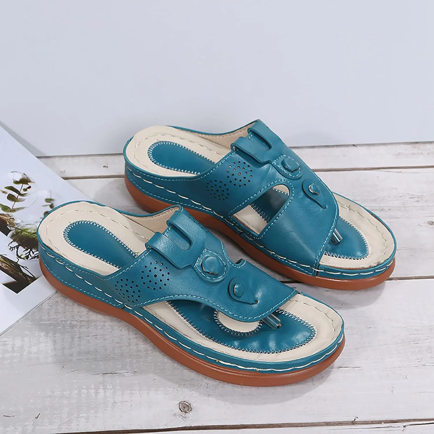 Arch Support Flip Flops for Women Orthopedic Recovery Sandals Comfortable Walking Shoes Summer Beach Casual Lightweight Yoga Mat Cushion Thong Sandals
