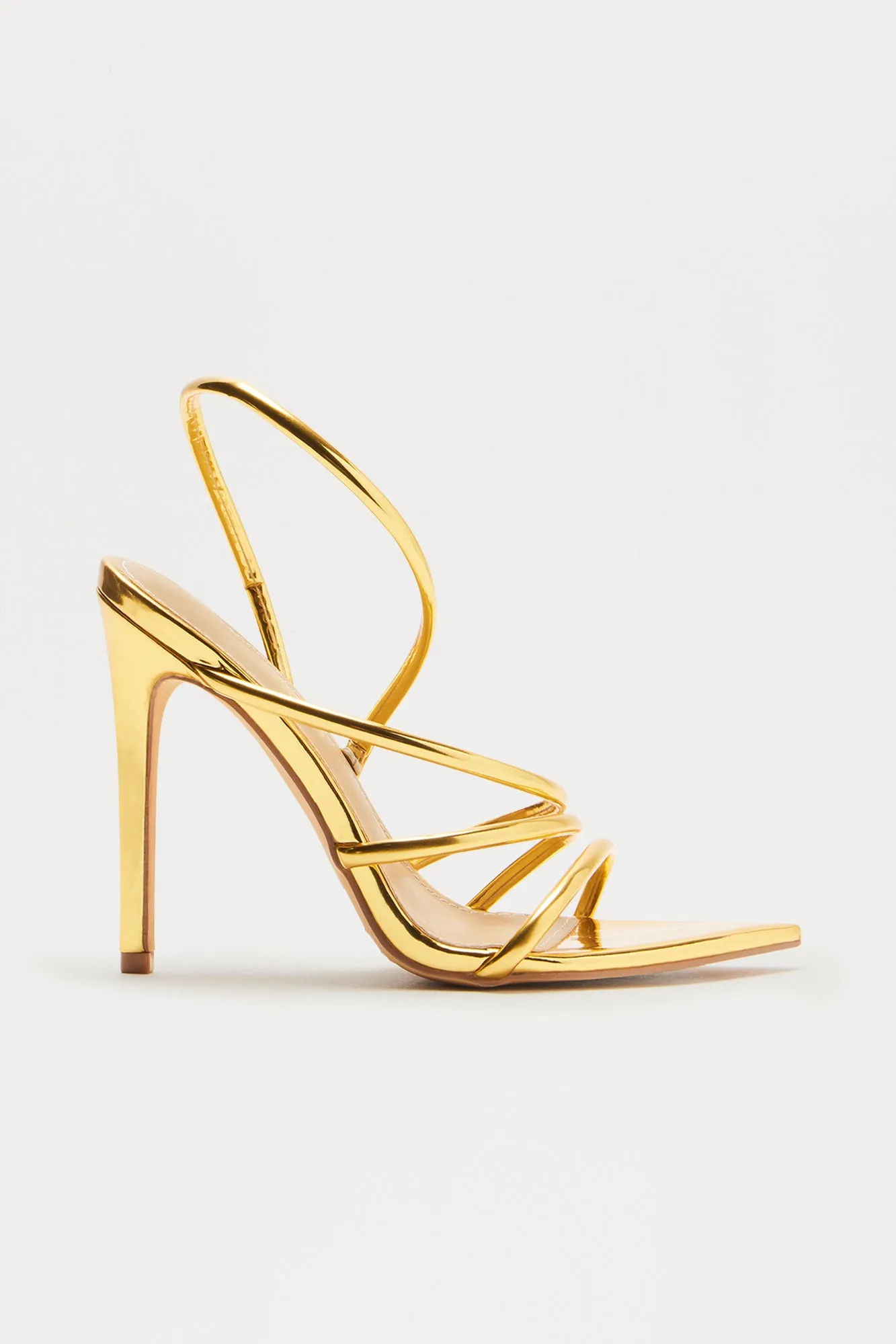Ayala Patent Slingback Heels - Gold