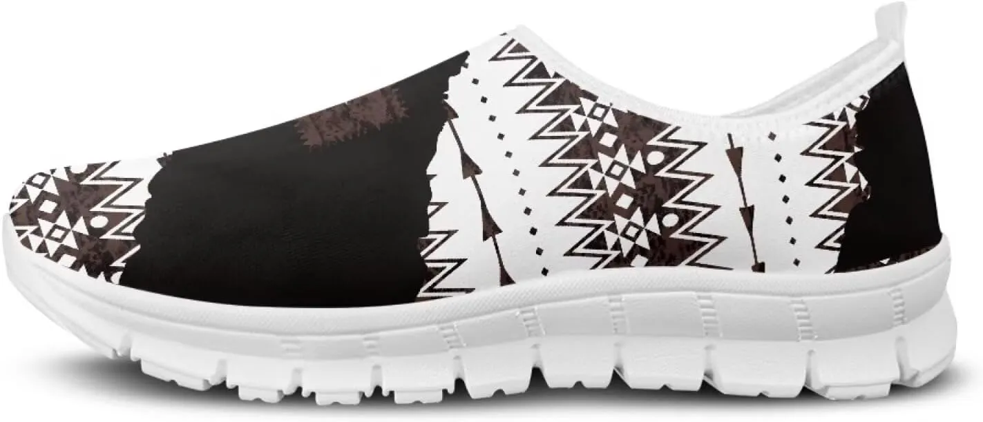 Aztec Tribal Print Women's Slip on Shoes Fashion Loafers Mens Walking Sneakers Low Top Casual Shoes Non Slip