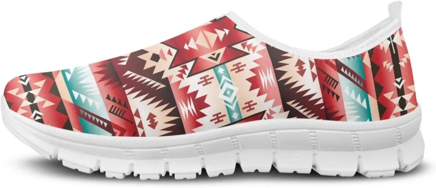 Aztec Tribal Print Women's Slip on Shoes Fashion Loafers Mens Walking Sneakers Low Top Casual Shoes Non Slip