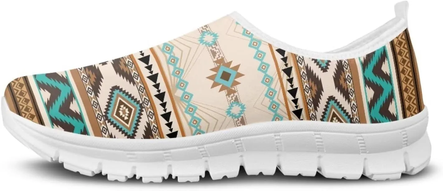 Aztec Tribal Print Women's Slip on Shoes Fashion Loafers Mens Walking Sneakers Low Top Casual Shoes Non Slip