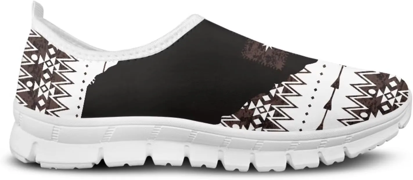 Aztec Tribal Print Women's Slip on Shoes Fashion Loafers Mens Walking Sneakers Low Top Casual Shoes Non Slip