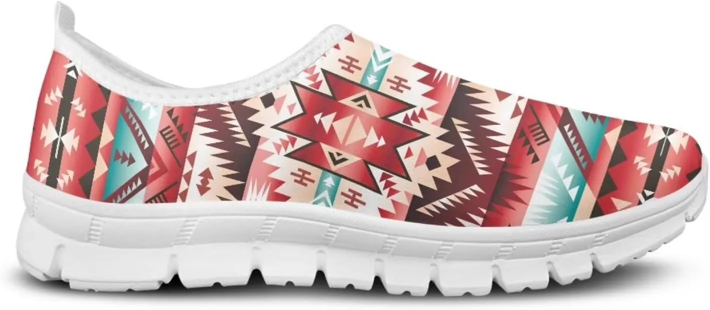 Aztec Tribal Print Women's Slip on Shoes Fashion Loafers Mens Walking Sneakers Low Top Casual Shoes Non Slip