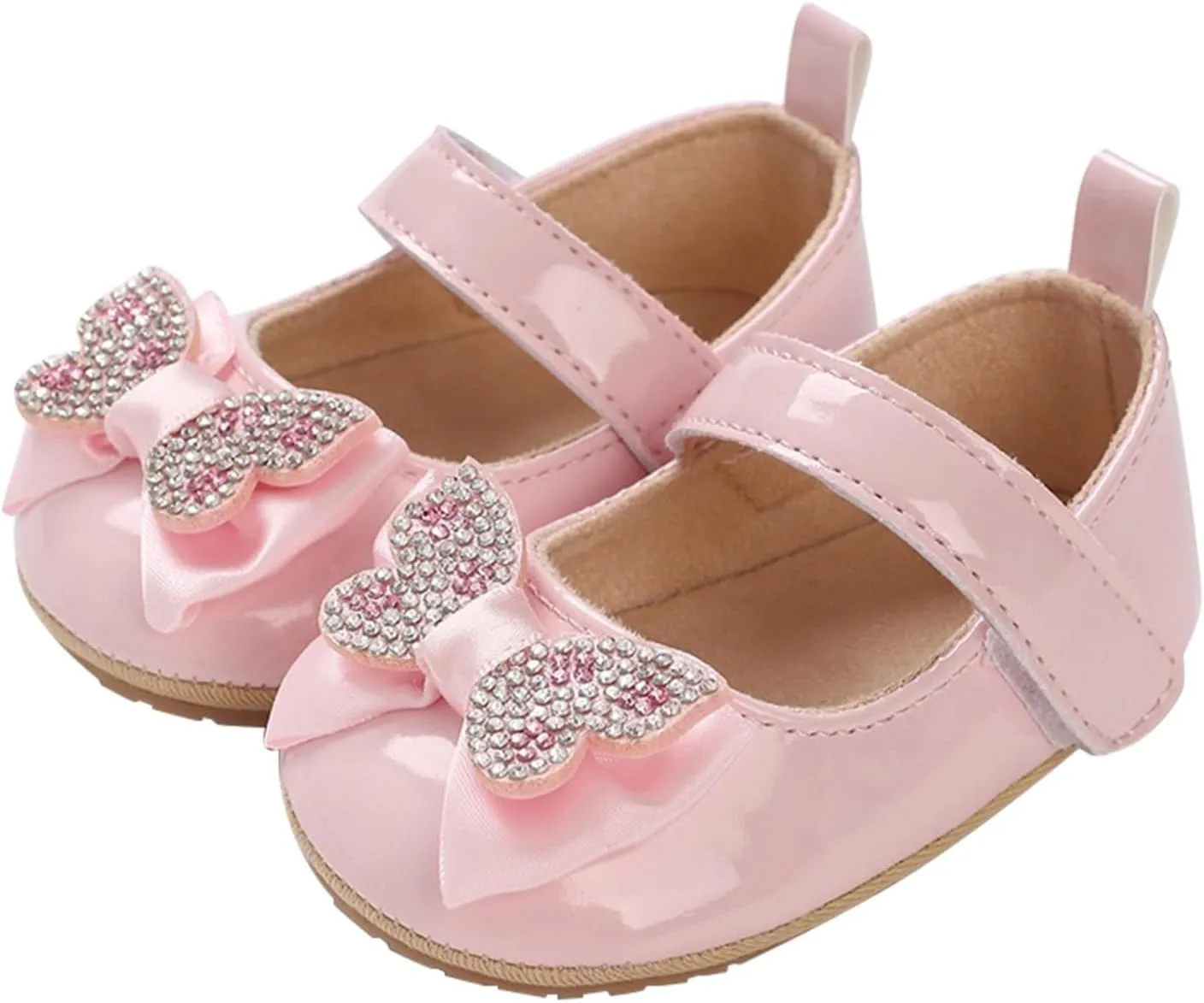 Baby Girls Sandals Cute Sequins Bow Knot Adjusted Strap Mary Jane Flats Shoes Infant Comfortable Ballerina Shoes