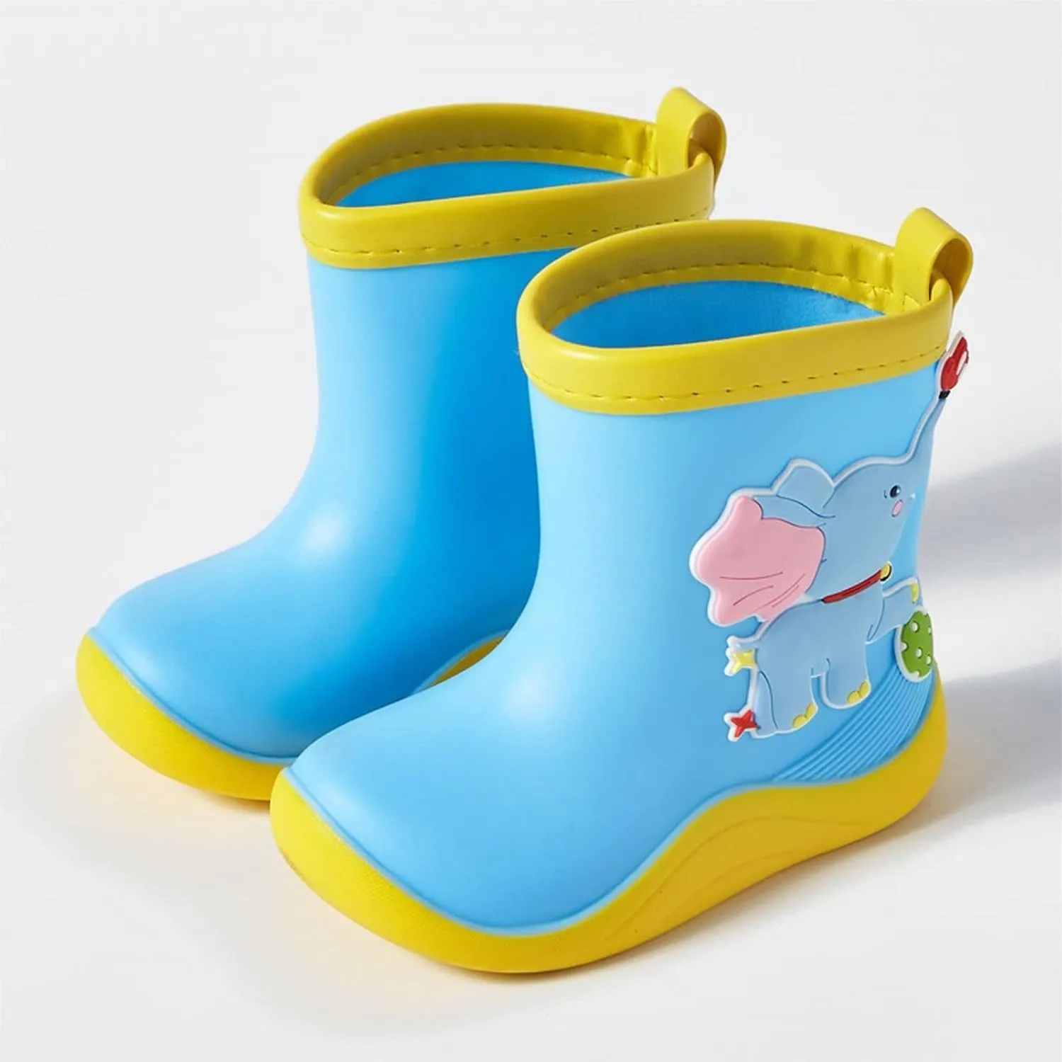 Baby Kids Easy On Rain Shoes Boots for Toddler Little Kid Dinosaur Rainboots Waterproof Rubber Non Slip Boots