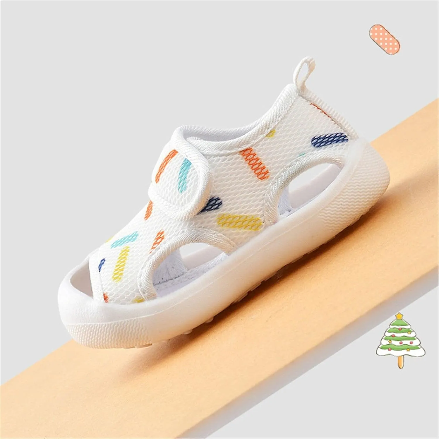 Baby Sandals Breathable Mesh Rubber Sole Non-Slip Outdoor Walking Shoes Non-Slip Sneakers for Boys Baby Girl Flat