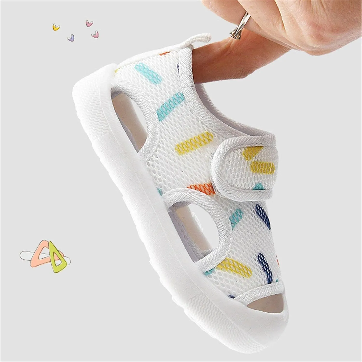 Baby Sandals Breathable Mesh Rubber Sole Non-Slip Outdoor Walking Shoes Non-Slip Sneakers for Boys Baby Girl Flat