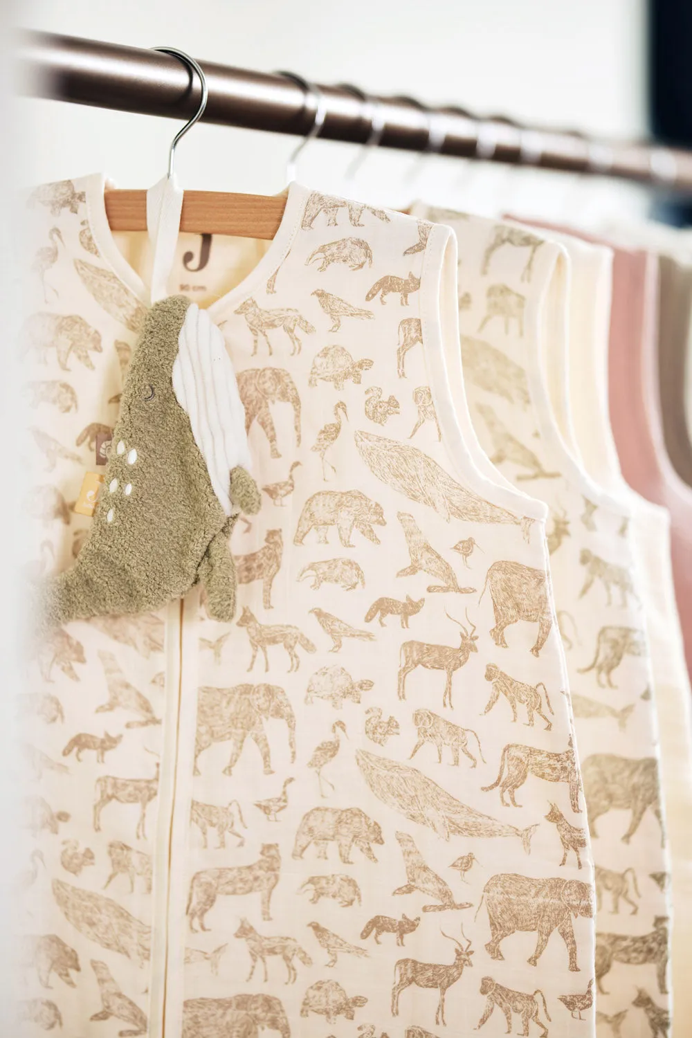 Baby Slaapzak Hydrofiel 70cm Animals - Nougat