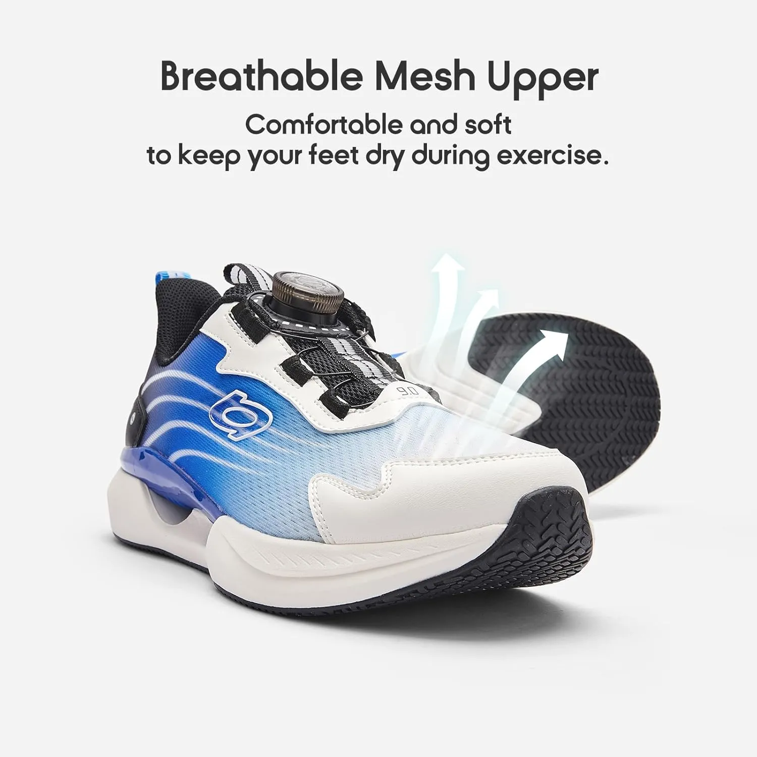 Balabala Kids Turn-Lock Sneakers Girls Boys Cool Running Tennis Shoes Lightweight Breathable Fashion Athletic Sports