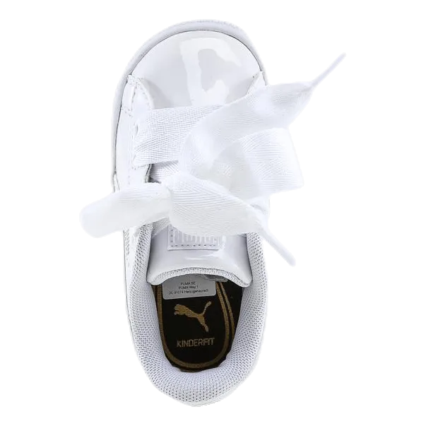 Basket Heart Patent Inf White