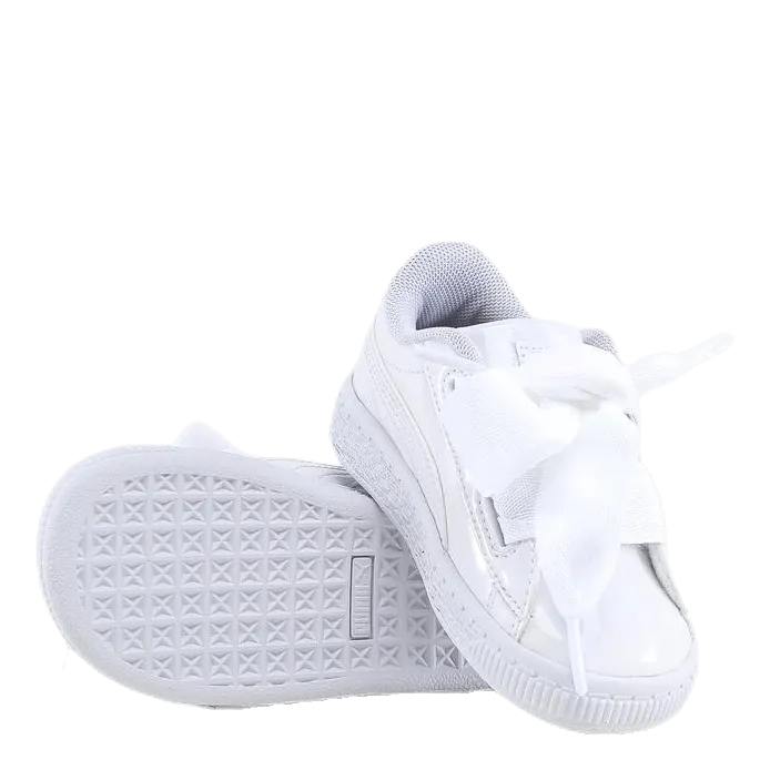 Basket Heart Patent Inf White