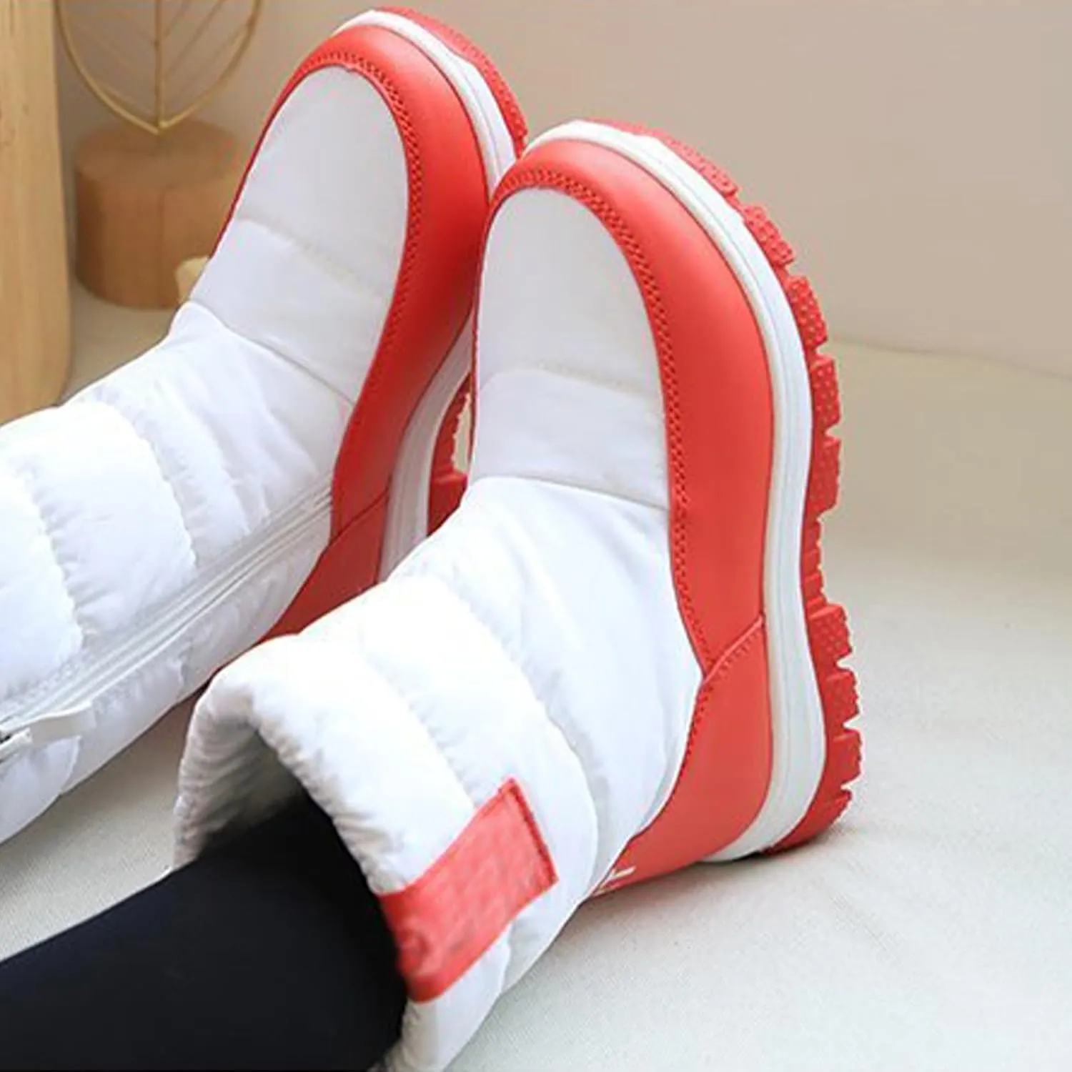 Big Kids Thick Snow Boots Boys Girls Kids Childrens Outdoor Ski Fashion Shoes Winter Warm Light Non Slip Flat Booties