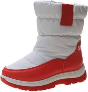Big Kids Thick Snow Boots Boys Girls Kids Childrens Outdoor Ski Fashion Shoes Winter Warm Light Non Slip Flat Booties