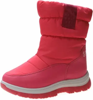 Big Kids Thick Snow Boots Boys Girls Kids Childrens Outdoor Ski Fashion Shoes Winter Warm Light Non Slip Flat Booties