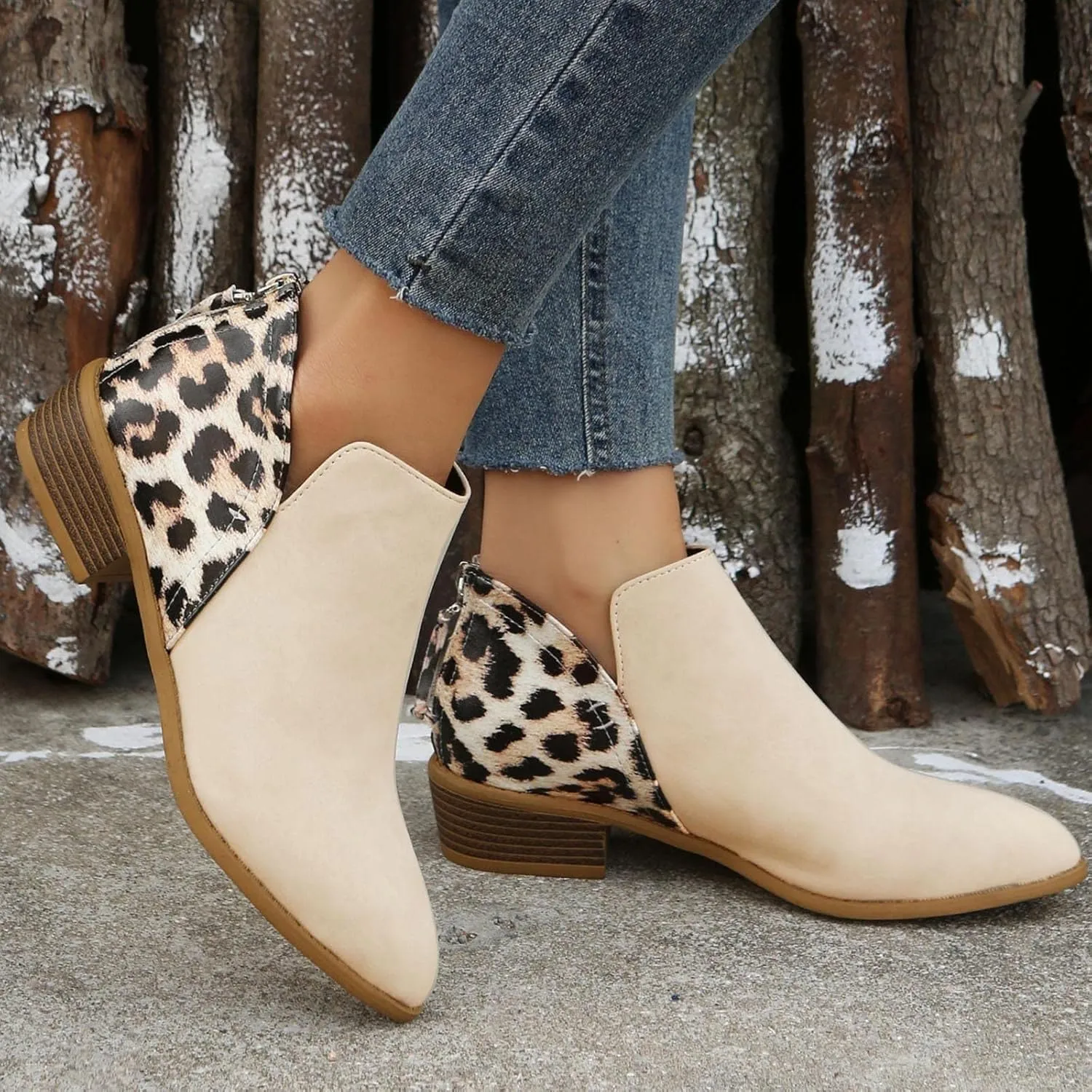 Black Cowboy Boots for Women Ankle Round Toe Booties for Women Ladies Hiking Boots Platform Bootie for Women Comfy Casual Closed Back Lace-up Round Toe Comfortable Low Heel