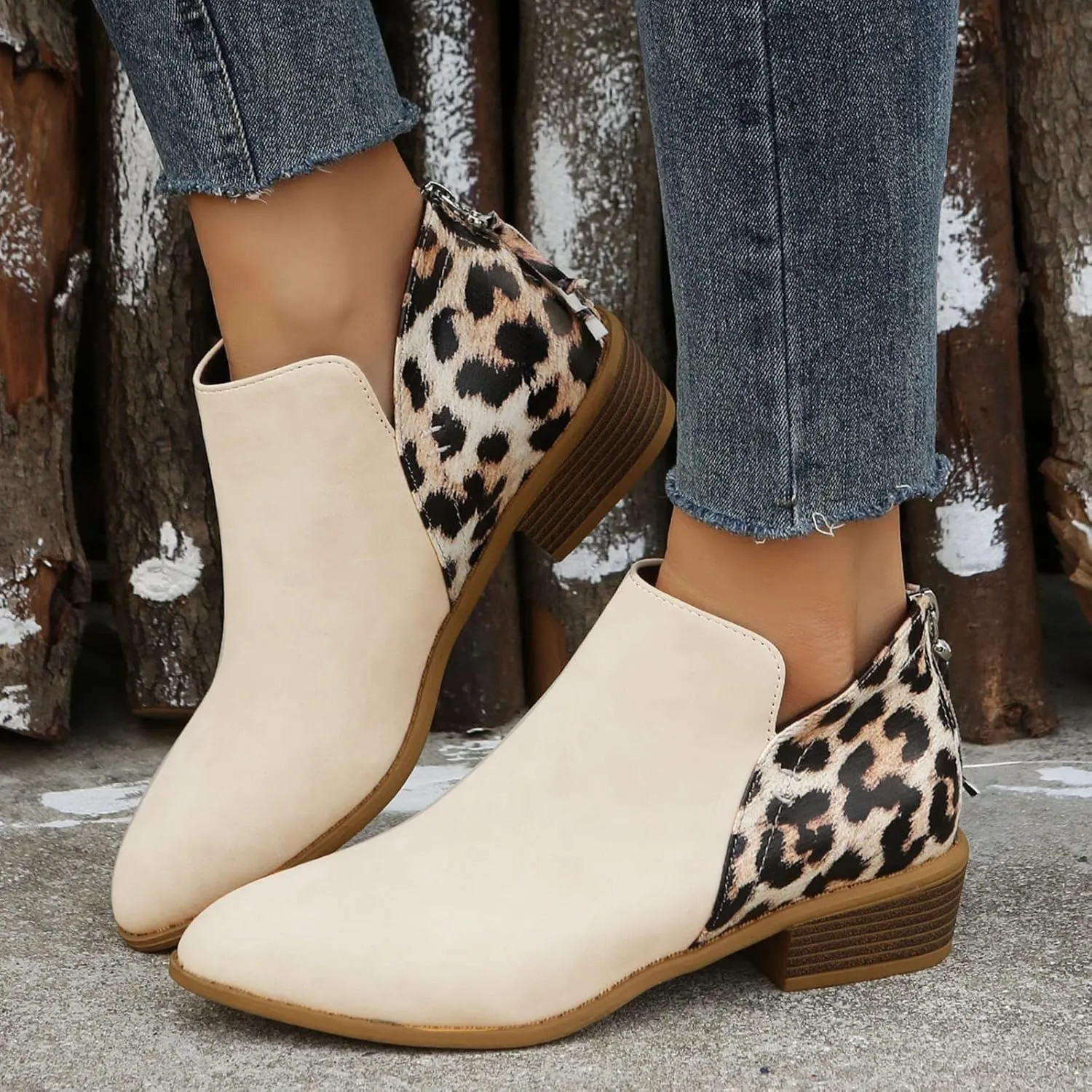 Black Cowboy Boots for Women Ankle Round Toe Booties for Women Ladies Hiking Boots Platform Bootie for Women Comfy Casual Closed Back Lace-up Round Toe Comfortable Low Heel