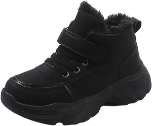Boys Girls Plush Ankle Boots Winter Slip On Warm  Lined Snow Booties Lightweight Toddler Girl over The Knee Boots