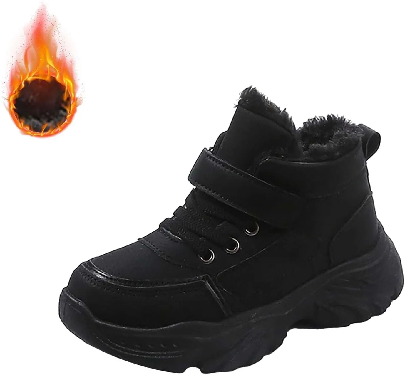Boys Girls Plush Ankle Boots Winter Slip On Warm  Lined Snow Booties Lightweight Toddler Girl over The Knee Boots