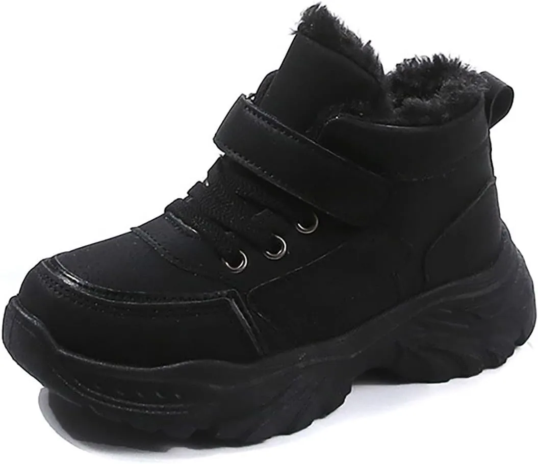 Boys Girls Plush Ankle Boots Winter Slip On Warm  Lined Snow Booties Lightweight Toddler Girl over The Knee Boots