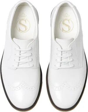 Boys Patent Derby Dress Shoes, Wingtip Brogue Lace-Up Wedding Prom Formal Footwear
