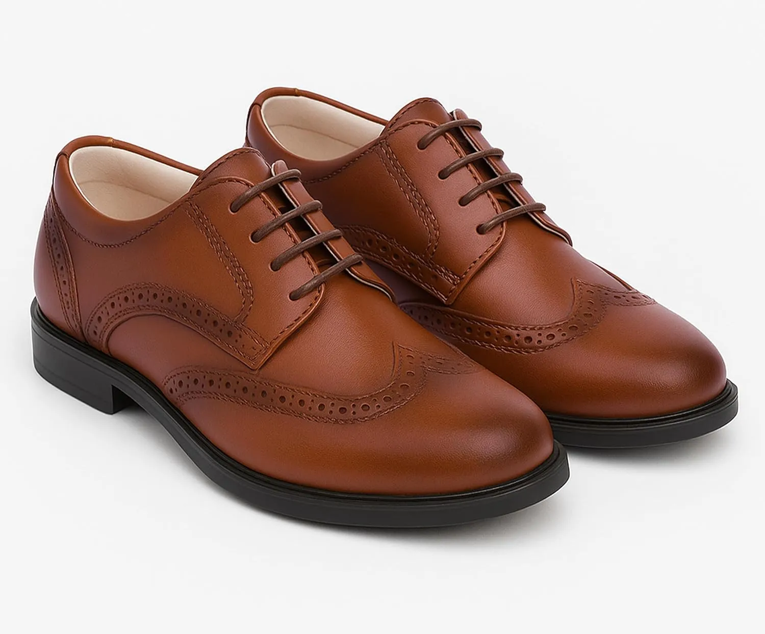 Boys Patent Derby Dress Shoes, Wingtip Brogue Lace-Up Wedding Prom Formal Footwear