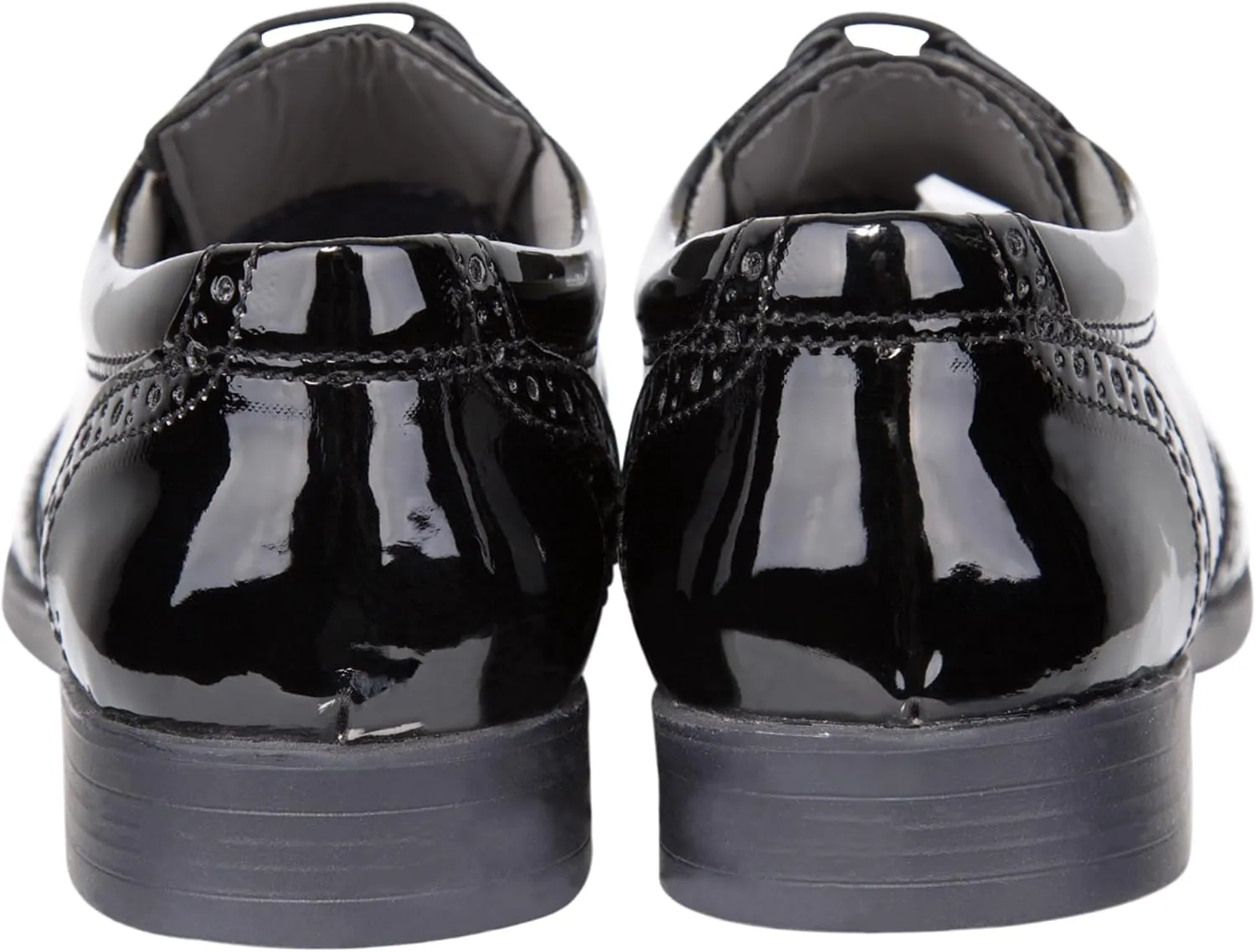 Boys Patent Derby Dress Shoes, Wingtip Brogue Lace-Up Wedding Prom Formal Footwear