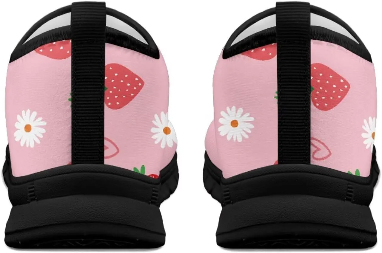 Cat Print Women's Slip Ons Loafers Soft Casual Mesh Sneakers Comfortable Non Slip Athletic Walking Shoes Black Sole Size 5.5-11.5