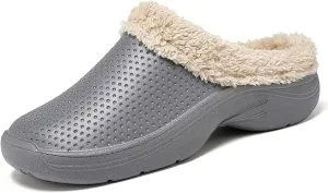 CERYTHRINA Men's Women's Lined Clog Breathable Mesh Lining Indoor Outdoor Walking Garden Clogs Winter Slippers