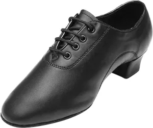 Children Running Shoes Shoes Boys Modern Dance Shoes Prom Ballroom Latin Dance Shoes Solid Color Lace Up (Black, 26)