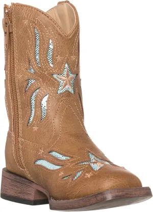 Children Western Cowboy Cowgirl Boot, Glitter Star by Silver Canyon for Girls and Toddlers