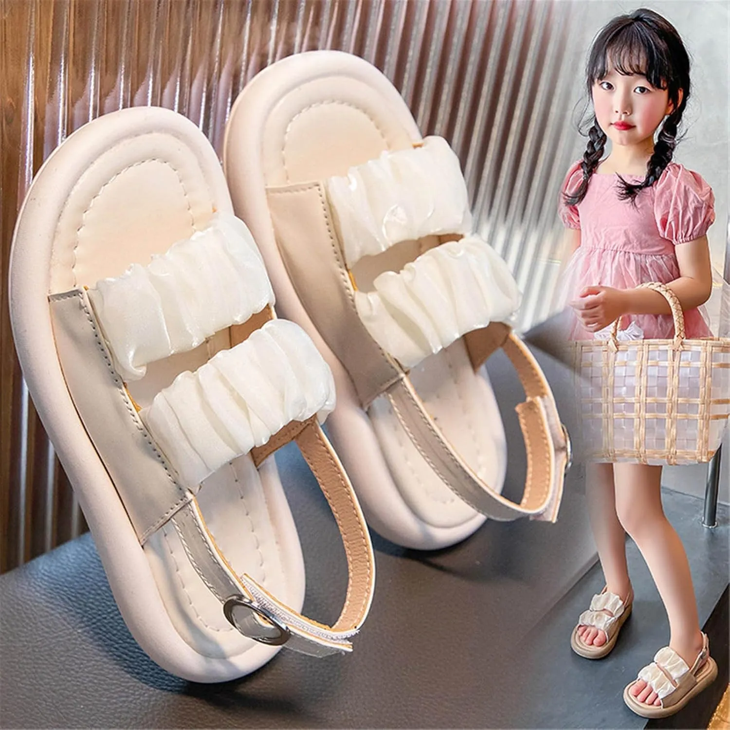 Comfortable Boys Kids Sandals Outdoor Shoes Children's Girls Sandals Summer Mesh Open Toe Shoes With Dresses Daily Wear
