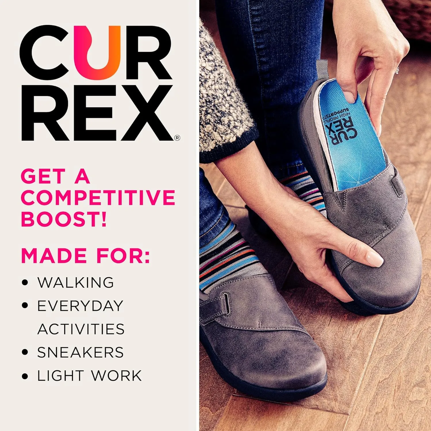 CURREX SupportSTP  Arch Support Insole w/Superior Cushioning & Airflow, Heavy Duty Shell for Less Fatigue  Comfort, Athletic, Casual and Work Shoe Inserts, Men & Women  Medium Arch, XS