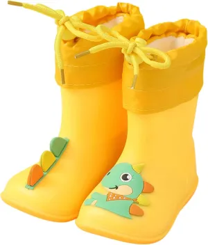 Dinosaur Rain Boots Toddler 9 Rain Boots Baby Colorful Plush Water Shoes Eva Soft Outdoor Blue Boys Rain Boots