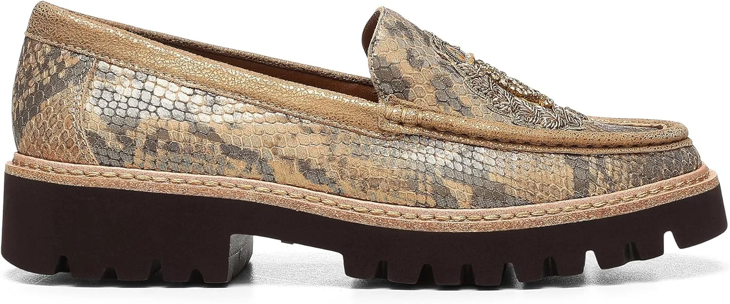 Donald Pliner Women's Hope Antique Sanke Print Leather Upper, Designer, Classic Shoes, Dress Loafers