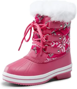 DREAM PAIRS Girls Mid-Calf Winter Snow Boots for Little Kids/Big Kids
