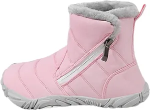 Fr Lined Kids Barefoot Shoes, Unisex-Child Wide Toe Box Hiking Boots, Boys Girls Anti-Slip High Top Snow Boots