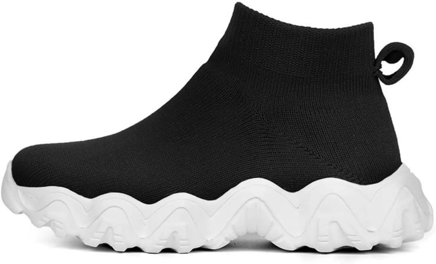 FUNCOS Slip On High Top Sneakers for Boys & Girls - Breathable Knit Walking Shoes, Lightweight Unisex Sports Sneakers with Arch Support