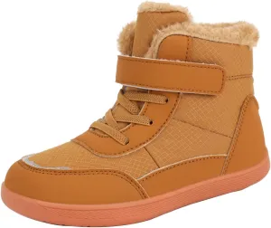 Fuzzy Lined Warm Snow Booties For Childrens Boys Girls Kids Open Toe Leather Soft Sole Boots Shoes Non Slip Sneaker