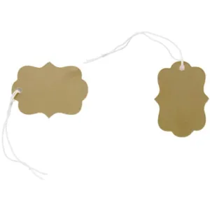 Get Organized™ Jewelry Price Tags with Elastic Strings Gold 100 assorted size