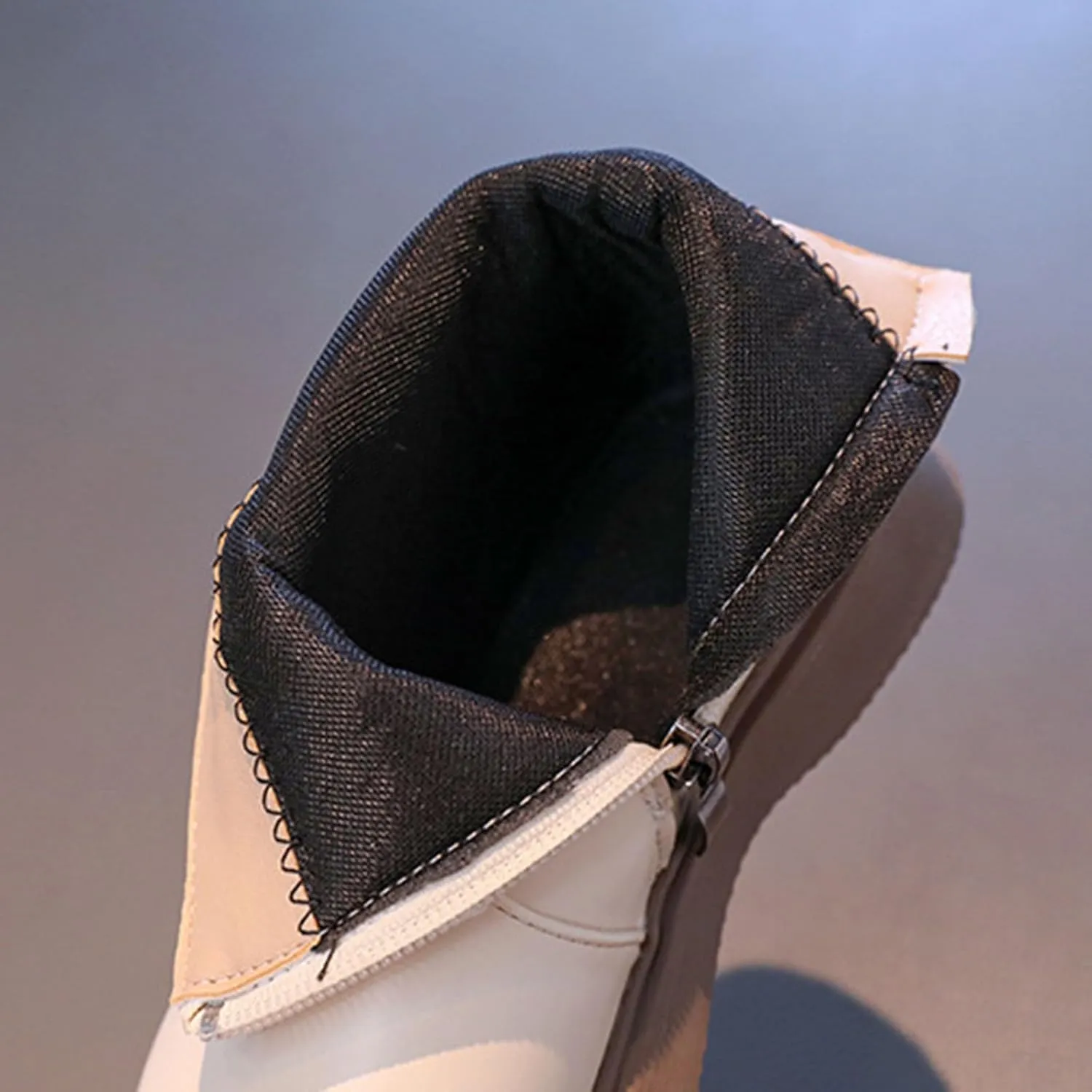 Girls Fashion Short Dress Boot with Lace Pearl Decoration Solid Soft Sole Classic Non Slip Shoes with Side Zipper