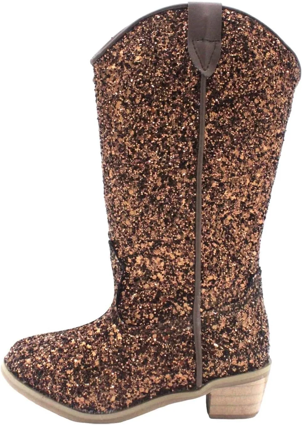Girls Sequin Sparkly Cowboy Boots Kids hinestone Glitter Low Heel Wedding Dress Booties Western Pointed Toe Shoes