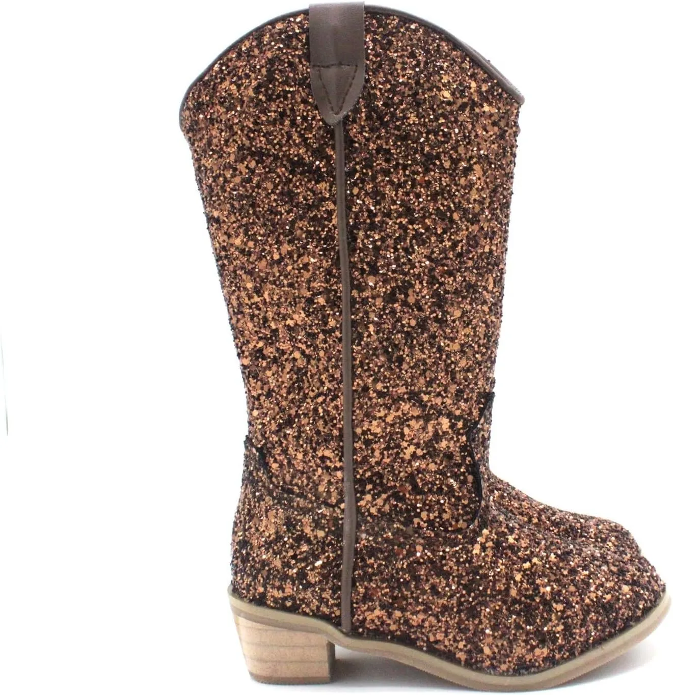 Girls Sequin Sparkly Cowboy Boots Kids hinestone Glitter Low Heel Wedding Dress Booties Western Pointed Toe Shoes