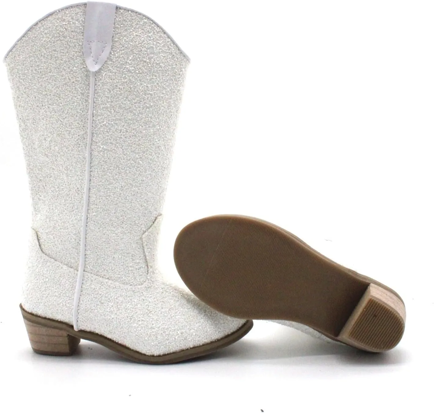 Girls Sequin Sparkly Cowboy Boots Kids hinestone Glitter Low Heel Wedding Dress Booties Western Toddler Shoes Winter