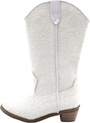 Girls Sequin Sparkly Cowboy Boots Kids hinestone Glitter Low Heel Wedding Dress Booties Western Toddler Shoes Winter