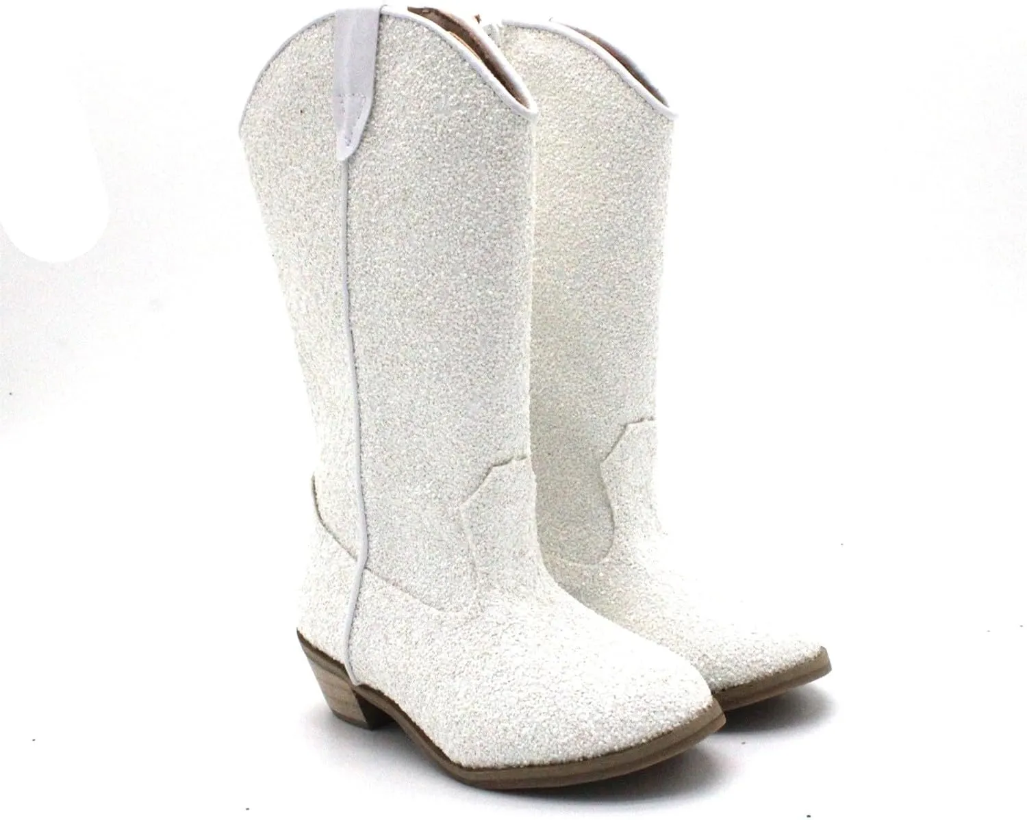 Girls Sequin Sparkly Cowboy Boots Kids hinestone Glitter Low Heel Wedding Dress Booties Western Toddler Shoes Winter