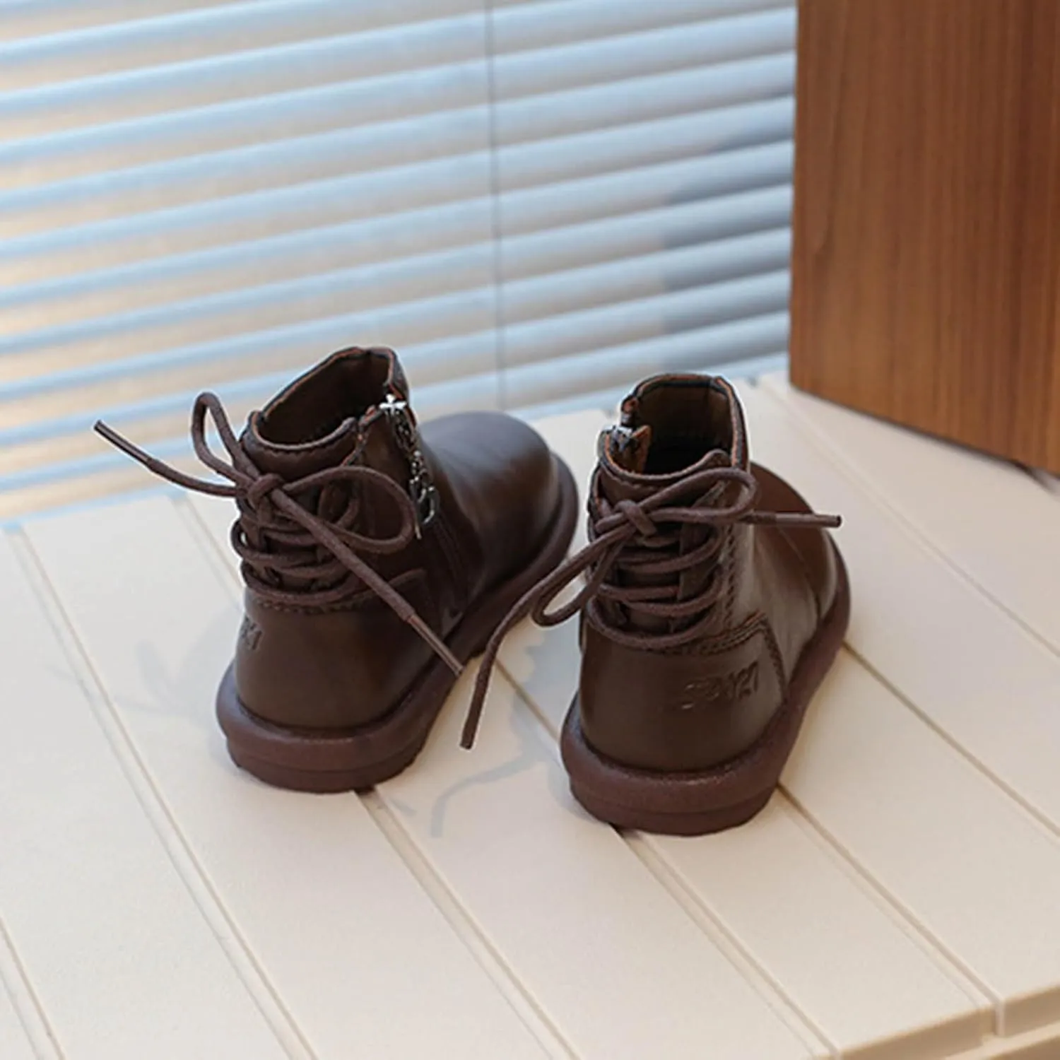 Girls Toddler High Top First Walking Shoes Lightweight Non-Slip Soft Soles Leather First Step Sneakers Ankle Boot